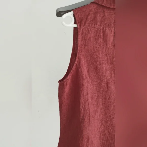 Mango linen sleeveless button front blouse - Picture 5 of 10